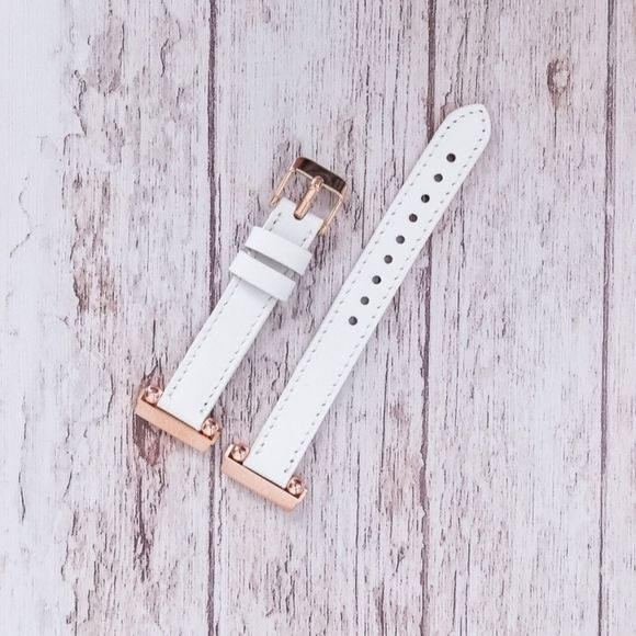 Fitbit Versa 1, 2, 3 & Sense Leather Band White - Picture 2 of 6